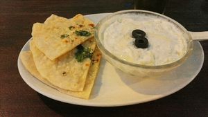 tsaziki and naan at EL Cafe International Vegan Food in Phan Thiet