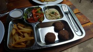 Falafels plate (75k for 3 pieces)  at EL Cafe International Vegan Food in Phan Thiet