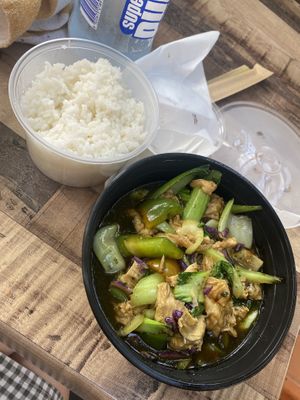 Beancurd wallet with veg takeaway  at Vegeme in South Brisbane