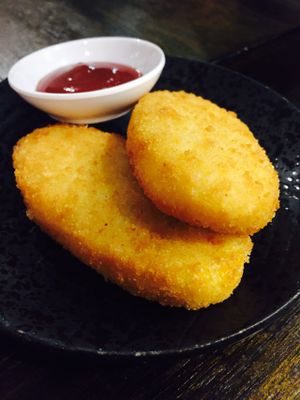 Corn fritters at Vegeme in South Brisbane