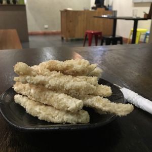 salt and pepper oyster mushrooms  at Vegeme in South Brisbane