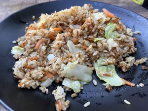 Fried rice with satay through it  at Vegeme in South Brisbane