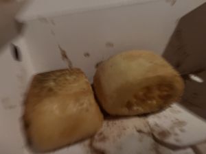 Salt and pepper mini buns. They don’t look great in the photos but they’re sensational !  at Vegeme in South Brisbane