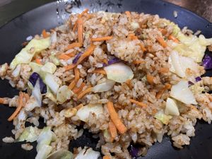 Fried rice with satay  at Vegeme in South Brisbane
