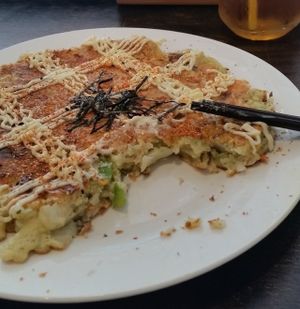 Japanese Okonomiyaki. Can be Vegan or Vegetarian. at Vegeme in South Brisbane