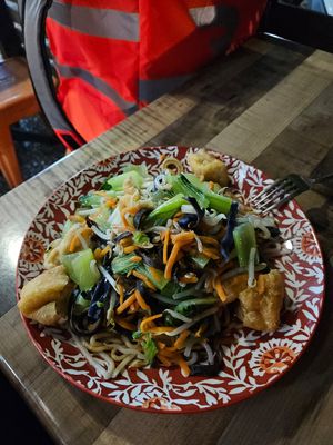 Big portion (noodles with veg) at Vegeme in South Brisbane