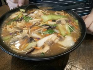 Mushroom soup at Vegeme in South Brisbane