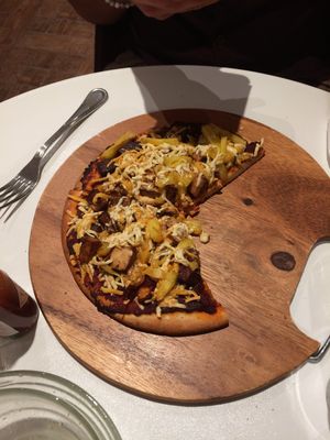 Very tasty - great topping combo (sambal, smoked tofu and pineapple!) at Peace Cafe in Central Singapore