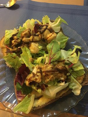 Open faced sandwich  at El Karmem in Malaga