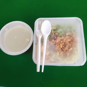 Only in take aways containers, even for dine in at Living Wholesome 生活天然健康素食 - Bukit Timah in Central Singapore
