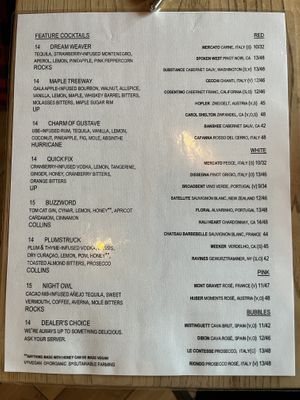 Cocktail menu  at Green Elephant Vegetarian Bistro & Bar in Portsmouth