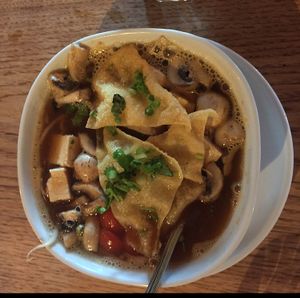 Vegan hot and sour soup  at Green Elephant Vegetarian Bistro & Bar in Portsmouth