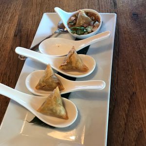 Samosas app- different and delish at Green Elephant Vegetarian Bistro & Bar in Portsmouth