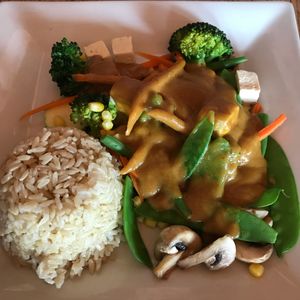 Steamed vegetables tofu & peanut sauce at Green Elephant Vegetarian Bistro & Bar in Portsmouth