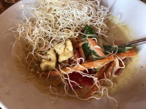 Siamese Dream Curry Noodles (hard to photograph) at Green Elephant Vegetarian Bistro & Bar in Portsmouth