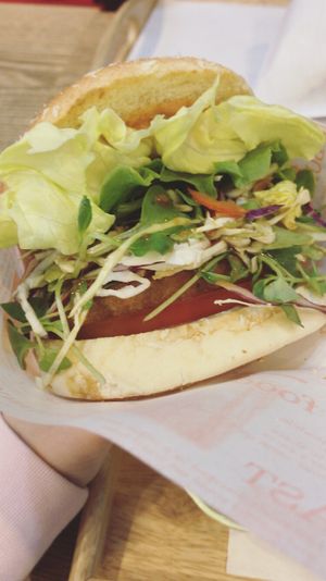 Salad burger  at Rice Burger Haimiso - 하이미소 in Seoul