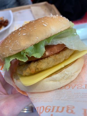 Sweet potato cheese burger at Rice Burger Haimiso - 하이미소 in Seoul
