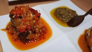 lento 
mock meat with balado sauce at Monggo Restaurant in Mount Lawley