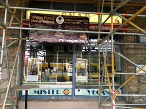 outside at Mister Vegan in Berlin