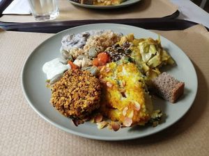 Prato com a oferta do bouffet em 27/12/22 at Terra Viva in Espinho