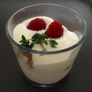 Soy cream with res fruits  at Terra Viva in Espinho
