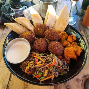 Falafel bowl at Panthere Verte - Queen Mary in Montreal