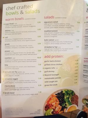 Menu at SoFresh - Fowler Ave in Tampa