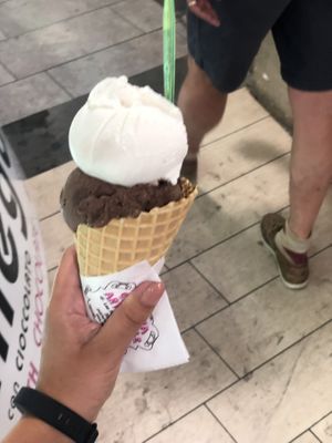 Chocolate and vanilla from soy at Mirkoz Ice Cream in Sirmione
