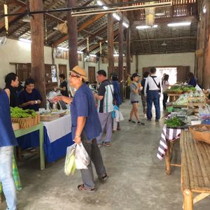 friendly community  at Organic Farmers' Market Chiang Mai in Chiang Mai