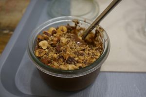 Crème au chocolat & noisettes torréfiées. at Le Veganovore in Paris