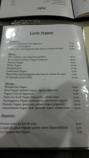 le menu vegan! beaucoup de choix! at Da Victoria in Liege
