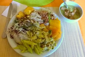 Delicious vegan lunch at Trigais on May 21th, 2016 - paid R$ 28.50 for it, including a soup, a juice and dessert at Trigais in Caxias Do Sul