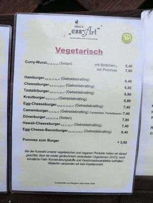 Vegetarian menu at nina's ess-Art in Immendingen