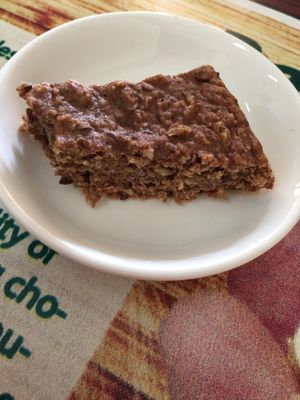 Oatmeal cake at Green Food Service in Oranjestad