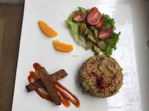 tempeh fried rice plate  at Cloud Kitchen in Beijing