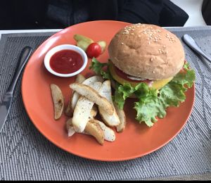 porkchop burger! at Cloud Kitchen in Beijing