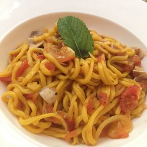 tomato and mushrooms pasta  at Cloud Kitchen in Beijing