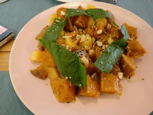 roast pumpkin salad at Cloud Kitchen in Beijing