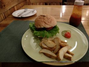 burger at Cloud Kitchen in Beijing