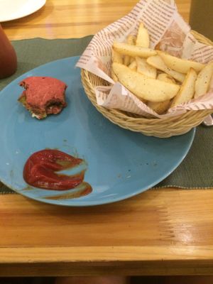 One more potato wedges for 22 rmb  at Cloud Kitchen in Beijing