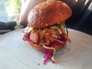 Jackfruit Burger aprox 12,50€ at Pura in Breitbrunn Am Chiemsee