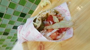 Vegan rice burrito without dairy or beans at Chois' Tacos Sinchon - 초이스타코 in Seoul