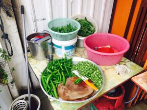 freshly chopped chillies  at Da Fei Char Mee Hoon in Penang