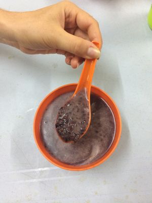 Desert: creamy red beans soup!  at Da Fei Char Mee Hoon in Penang