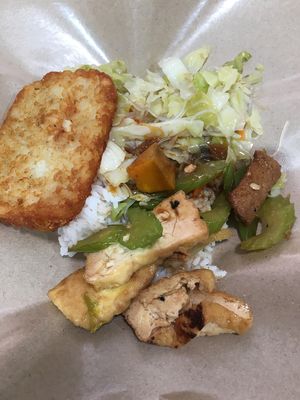 Economical veg with rice $3 at Mei Jing Vegetarian Stall 美景素食 in Central Singapore