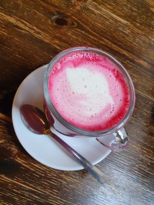 Beetroot Latte. at Pimento Tea Rooms in Lincoln