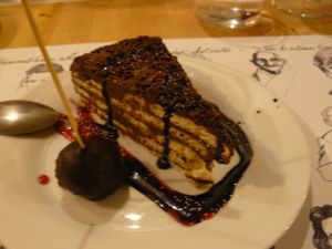 Dessert at El Jardin de los Dragones in Murcia
