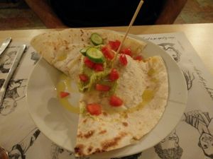 quesadilla at El Jardin de los Dragones in Murcia