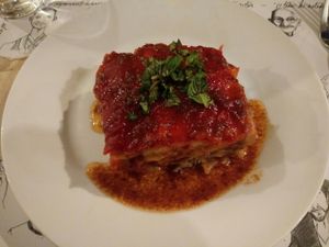 potato lasagne at El Jardin de los Dragones in Murcia