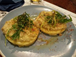 pollenta medallions at El Jardin de los Dragones in Murcia